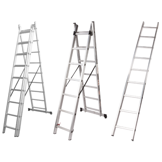 Scară Aluminiu EvoTools 1 Tronson x 11 Trepte - Înălțime 310 cm, Utilă 295 cm, 150 kg