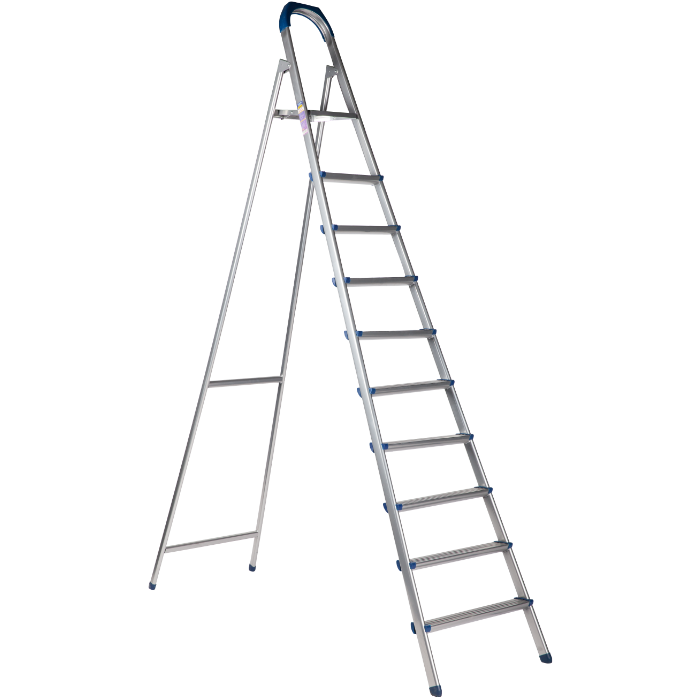 Scară Metalică Gri 6 Trepte + Platformă - Înălțime 1,9 m, Utilă 1,5 m, Sarcină 125 kg