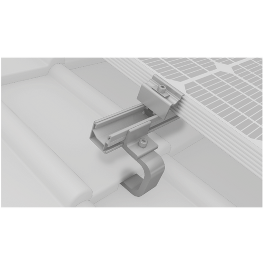 Sistem de Fixare Panouri Fotovoltaice K2 pentru Acoperiș cu Țiglă Ceramică - Profil Aluminiu, Cleme