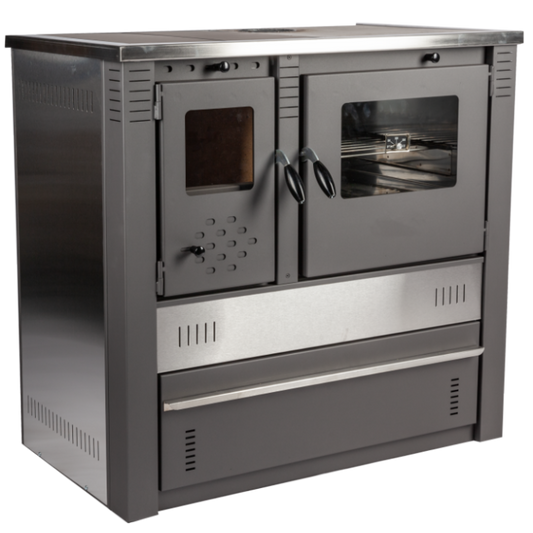Soba de Gatit pe Lemne cu Plita si Cuptor din Inox / P[kW]: 10.5; T: Dreapta