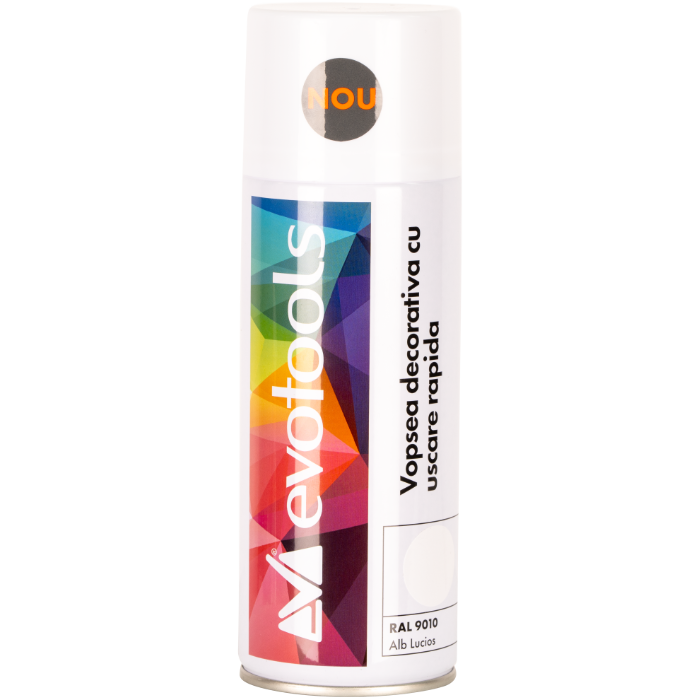 Spray Vopsea Decorativă EvoTools 400 ml Roșu RAL3002 - Set 12 buc, Lemn, Metal și Plastic