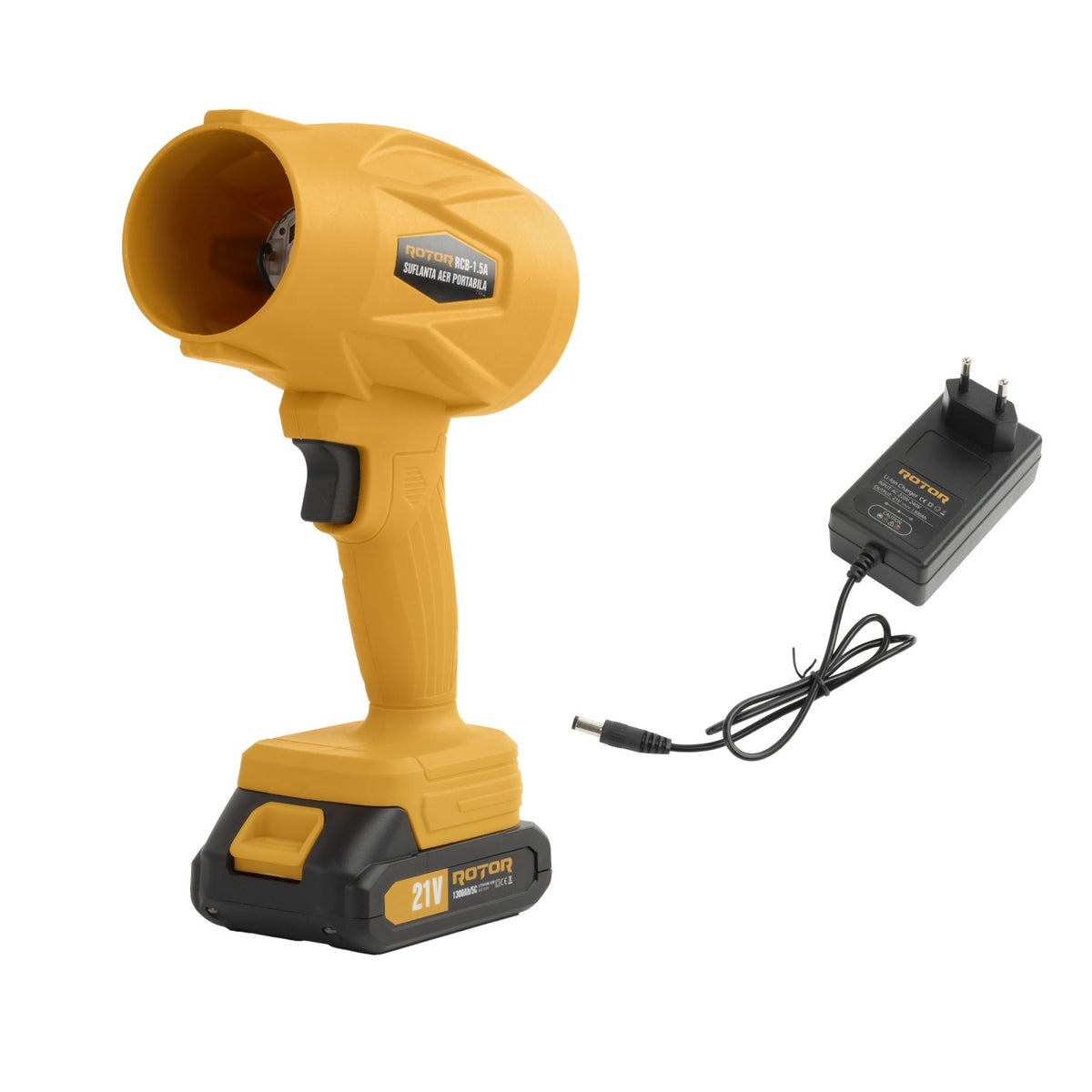 Suflantă aer pe acumulator ROTOR RCB-1.5A 45m/s, 21V/1,3Ah