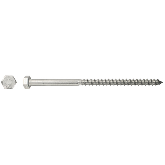 Șurub Lemn cu Cap Hexagonal DIN 571 EvoTools Ø 10 x 150 mm - Oțel Zincat, Vârf Autofiletant, Dibluri