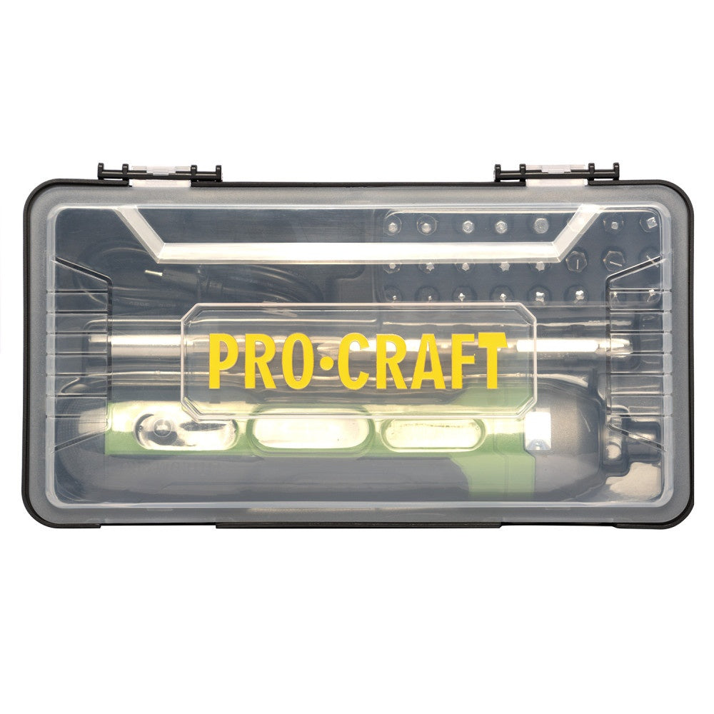 Surubelnita electrica cu acumulator PROCRAFT KS510, 3,6 V / 1,5 Ah, 5 Nm, USB Type-C, 28 biti si cutie de transport