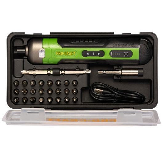 Surubelnita electrica cu acumulator PROCRAFT KS510, 3,6 V / 1,5 Ah, 5 Nm, USB Type-C, 28 biti si cutie de transport