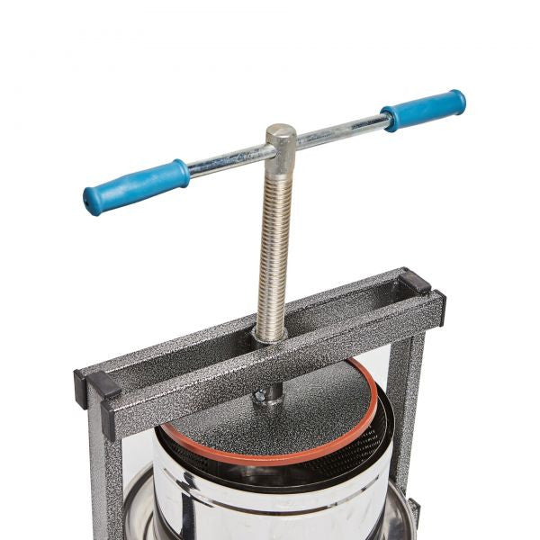 Teasc Presă Struguri Vilen Inox 10 L cu Picioare - Tavă Scurgere 37 x 32 cm, Corp Ø 25 cm