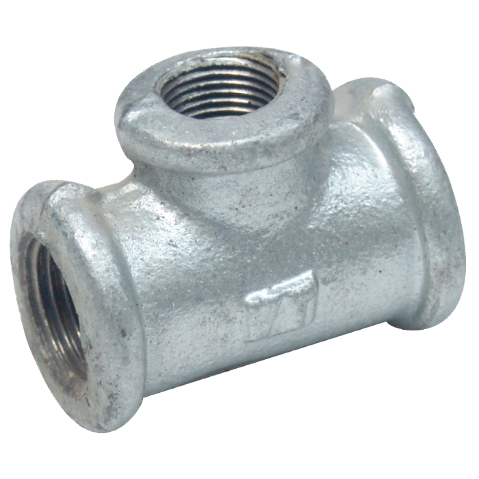 Teu Zincat Redus 130 EvoSanitary 1 1/2" x 1" - Fontă Zincată, Ramificație Instalații Apă