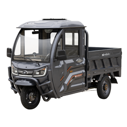 Triciclu Electric Cargo cu Cabină Închisă EvoTools Voinicu TCB1500 Argintiu - Brushless 1500 W