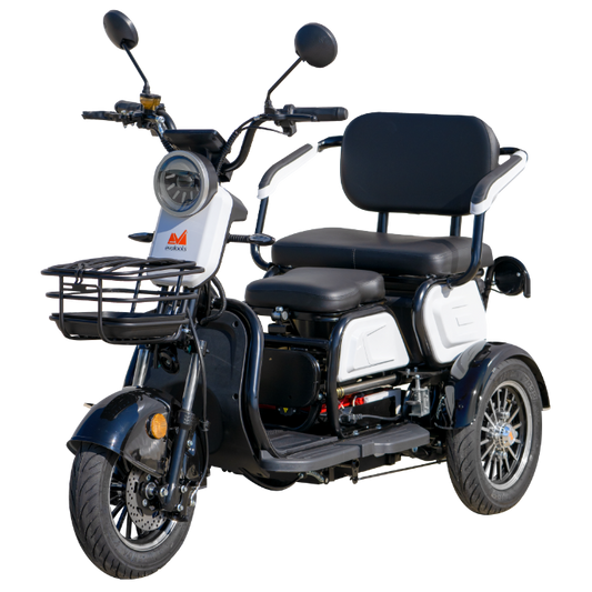 Triciclu Electric pentru Persoane EvoTools Davos TRP1000 Roșu-Negru - 1000 W, Scaun Rabatabil