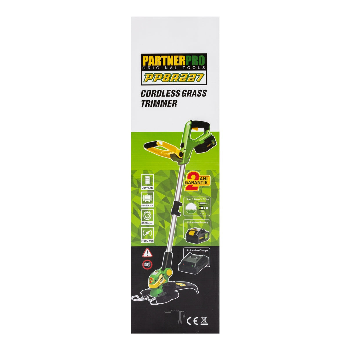 Trimmer pe acumulator PARTNERPRO PP8A227 , 20V , 8000 RPM, tija reglabila