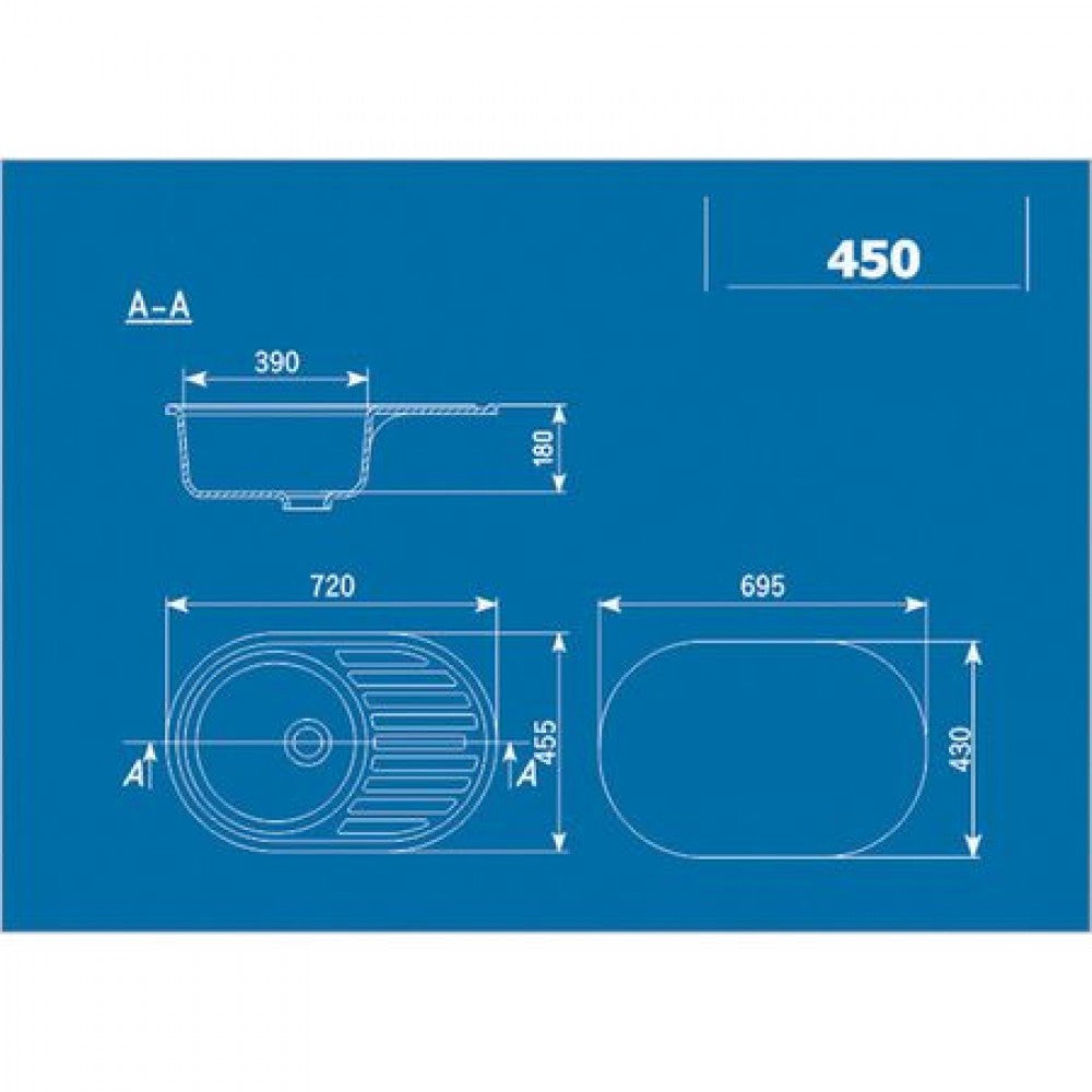Chiuvetă Bucătărie Ulgran U-107-331 - Culoare Alb-Crem, Materiale Durabile, Elegantă