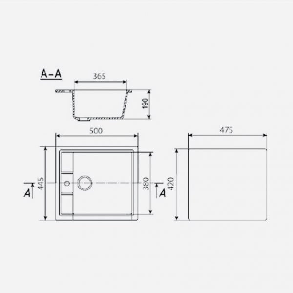 Chiuvetă Bucătărie Ulgran U-406-308 - Culoare Negru, Material de Calitate Superioară